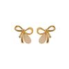 Sweet Bow Earrings Niche Design Sense New Year's New Earrings for Women Versatile