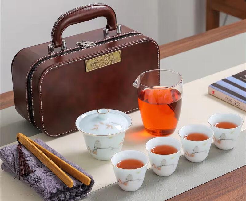 Auspicious Cloud Mutton Fat Jade Porcelain Kung Fu Tea Set