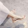 Pearl Sandals Sweet Girl Summer Non-slip Soft Sole Versatile with Skirt One-word Belt Sandals