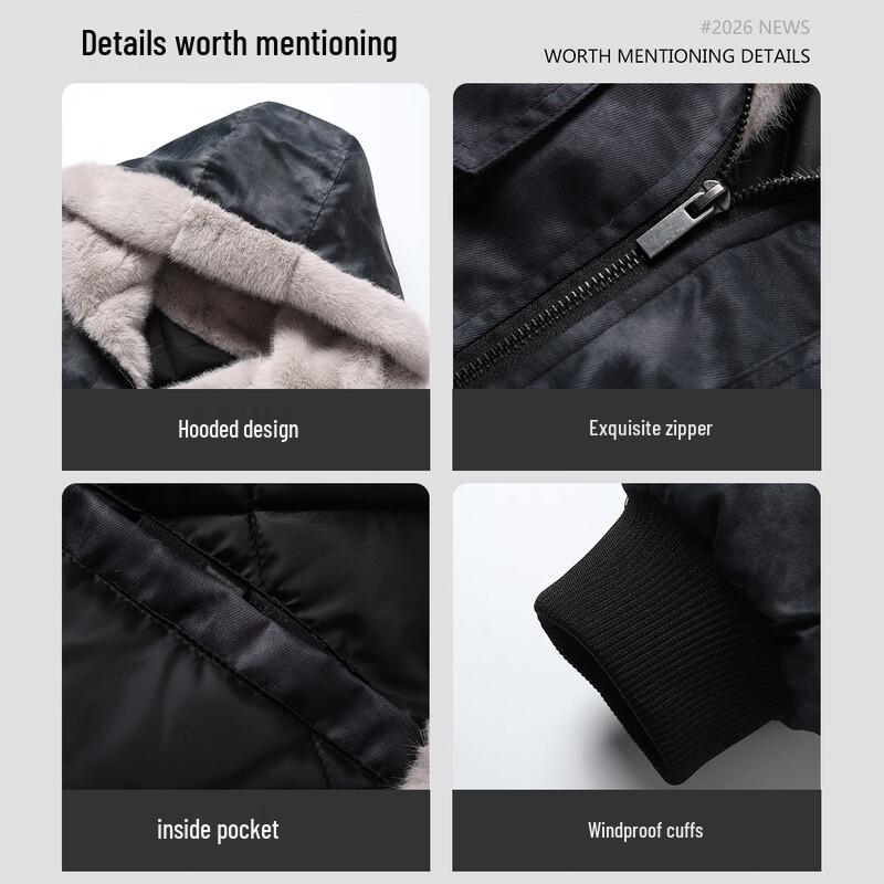 Baleno American Street Style Vintage Washed Hooded Padded Jacket