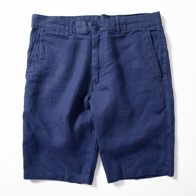 Linen Shorts for Men, Summer Thin Breathable Straight-Leg Mid-Length Pants, Old Money Style Casual Retro Men s Five-Point Pants Baolan 30