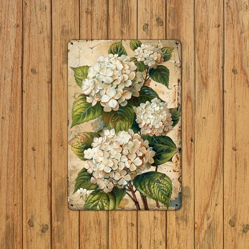 

Charming Hydrangea Vintage Metal Tin Sign Perfect for HomeOfficeor Cafe DecorIndoorOutdoor Wall ArtPerfect for Room Decor 20x30cm（7.8x11.8inch）