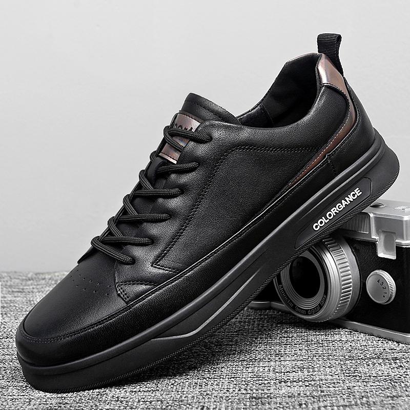 Casual Men'S Shoes Fashion Newest Split Leather Shoe Men White Driving Flats Breathable Comfortable Outdoor Loafers Male 2022 Trend