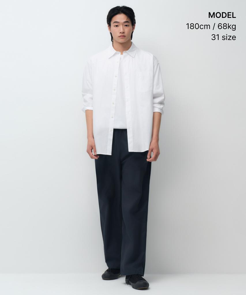Musinsa Standard Airy Dot Wide Elastic Waist Pants [Navy]