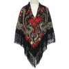51*51In Women Scarf Square Shawl Retro Fringed Cotton Print Scarves Hijab Wraps Russian Ukrainian Embroidery Cape Bandana