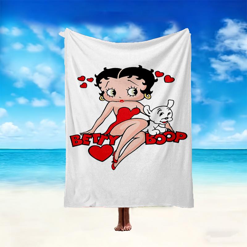 1pc Comfortable Home Print Throw Blanket, Betty Boop Blanket For Bed and Sofa Use, Special Present For Family