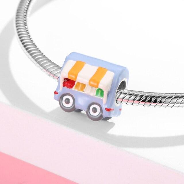 Car Club Series 925 Sterling Silver Beads Shop Car Fire Truck Truck Jeep Excavator Diy Bead Fit Bracelet Jewelry