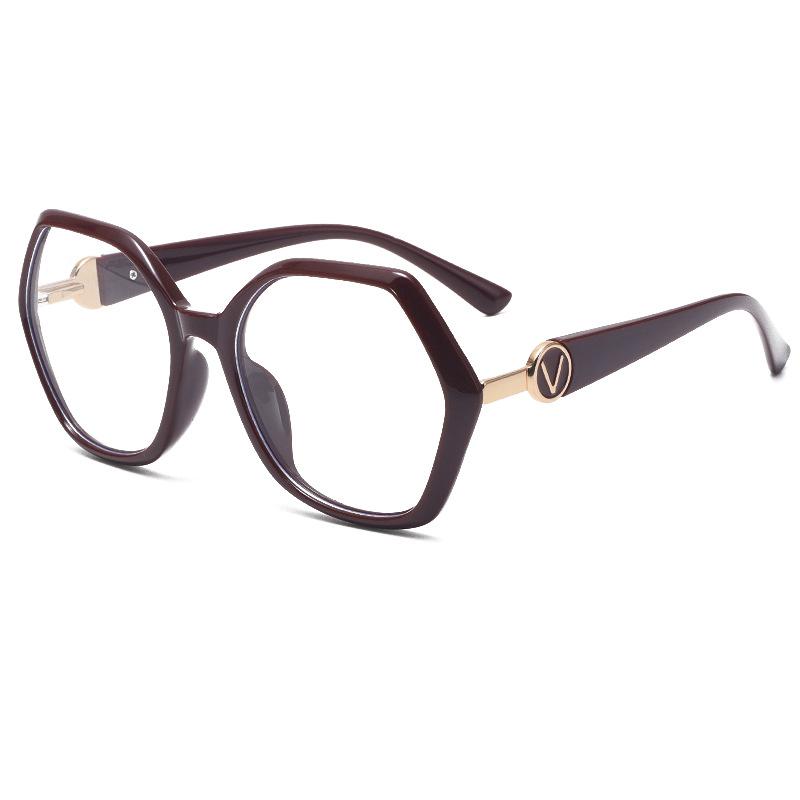 New TR polygonal glasses frame fashionable and simple anti-blue glasses women's European and American trends large frame flat glasses men