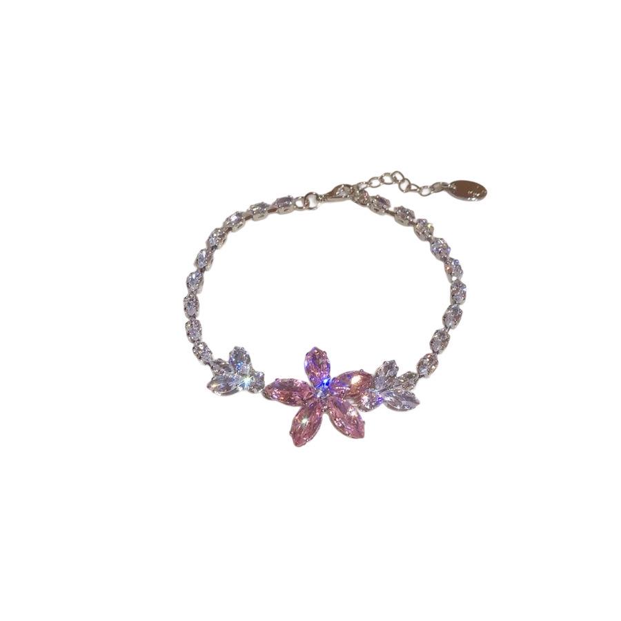 Bracciale con Ciondolo Fiore in Zircone Coreano - Gioiello Elegante Stile Mori Girl