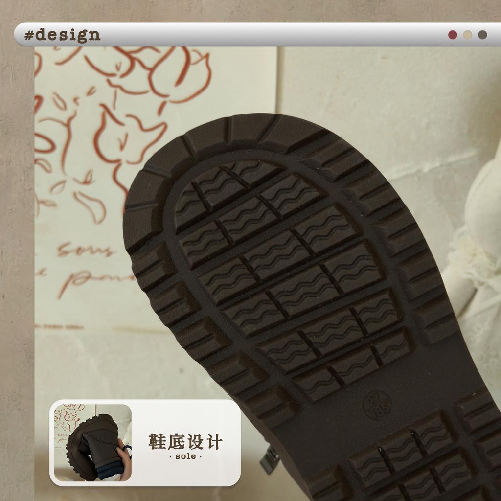 XSHX Paris Bauhaus | Boys and Girls Winter Waterproof Ski Snow Boots Full Rubber Non-slip Outsole Thickened Long Hair