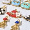 European Cross-Border Stainless Steel Enamel Hat Bag DIY 18K Gold-Plated Pendant Jewelry Accessories