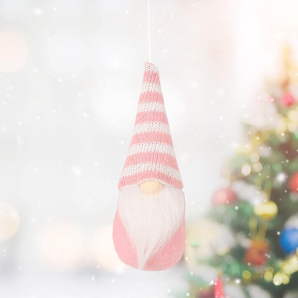 Knitted Woolen Christmas Gnome Doll for Elf Doll Xmas Tree Hanging Decoration Made with Fabric and Artificial Wool