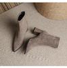 Women's Genuine Leather Suede Chunky Heel Ankle Boots - Pointed Toe, Slimming Design, 2025 Autumn/Winter Collection