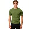 Herren geripptes strukturiertes Slim Fit Kurzarm! Amerikanisches Retro Stretch Rundhals-T-Shirt, Mehrfarbiges Basic Unterhemd / Inneres Oberteil