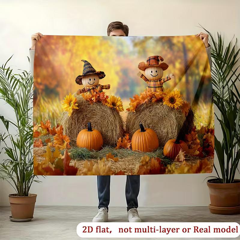 

2D Autumn Farm Scene Background for Photo Shoots and Parties 47.2x31.5inch/120*80cm