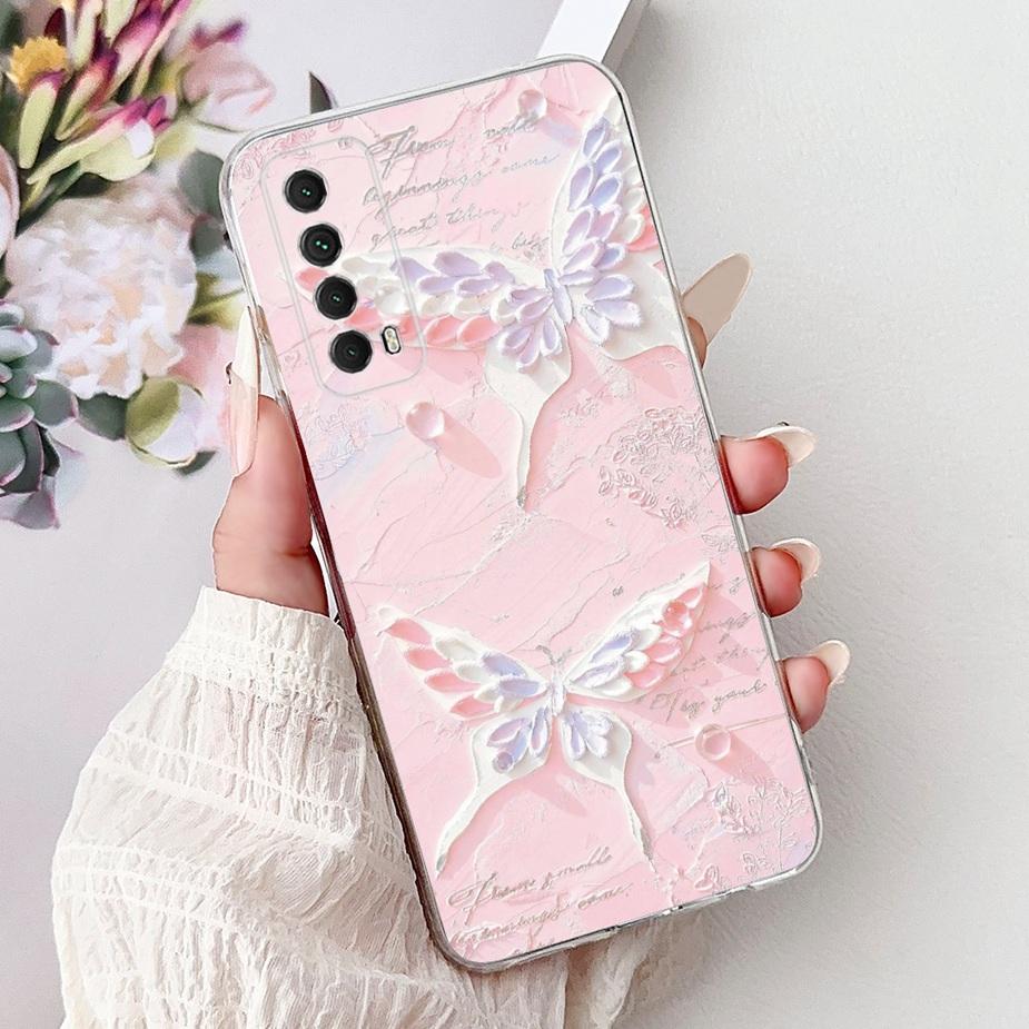 For Huawei Y7a Case PSmart 2021 Cute Cat Fashion Painted Cover Soft Slim Phone Case For Huawei P Smart 2021 Y 7a HuaweiY7a Shell