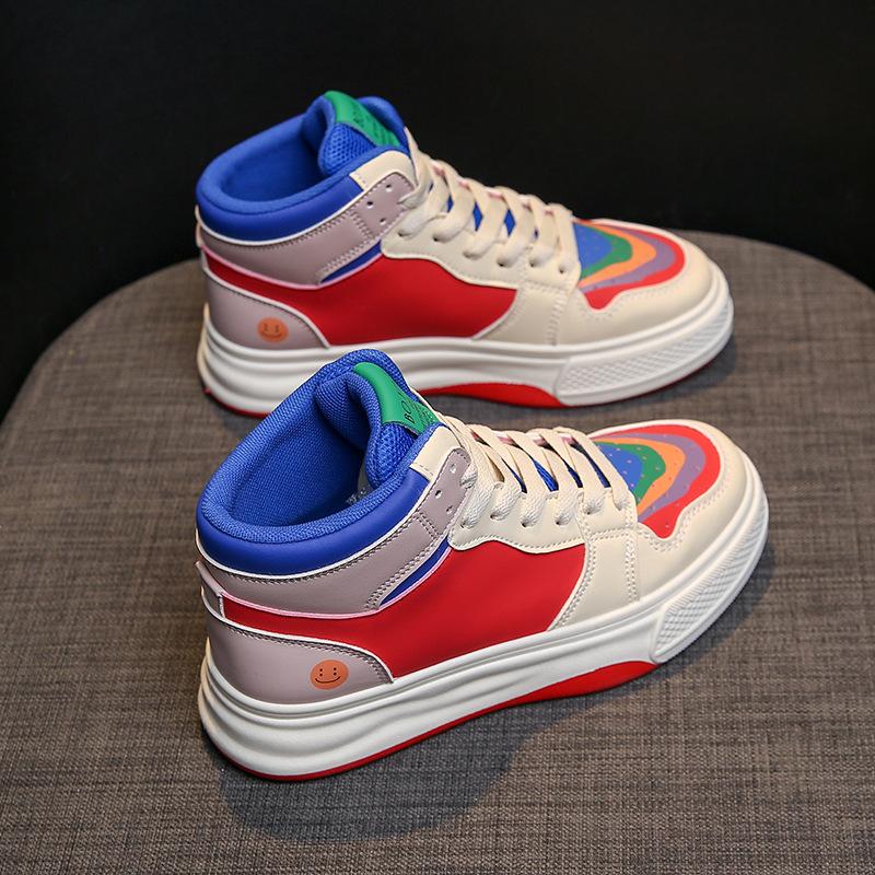 Autumn New High-top Mandarin Duck Little White Shoes Female Students Platform Casual Sports Board Shoes 2