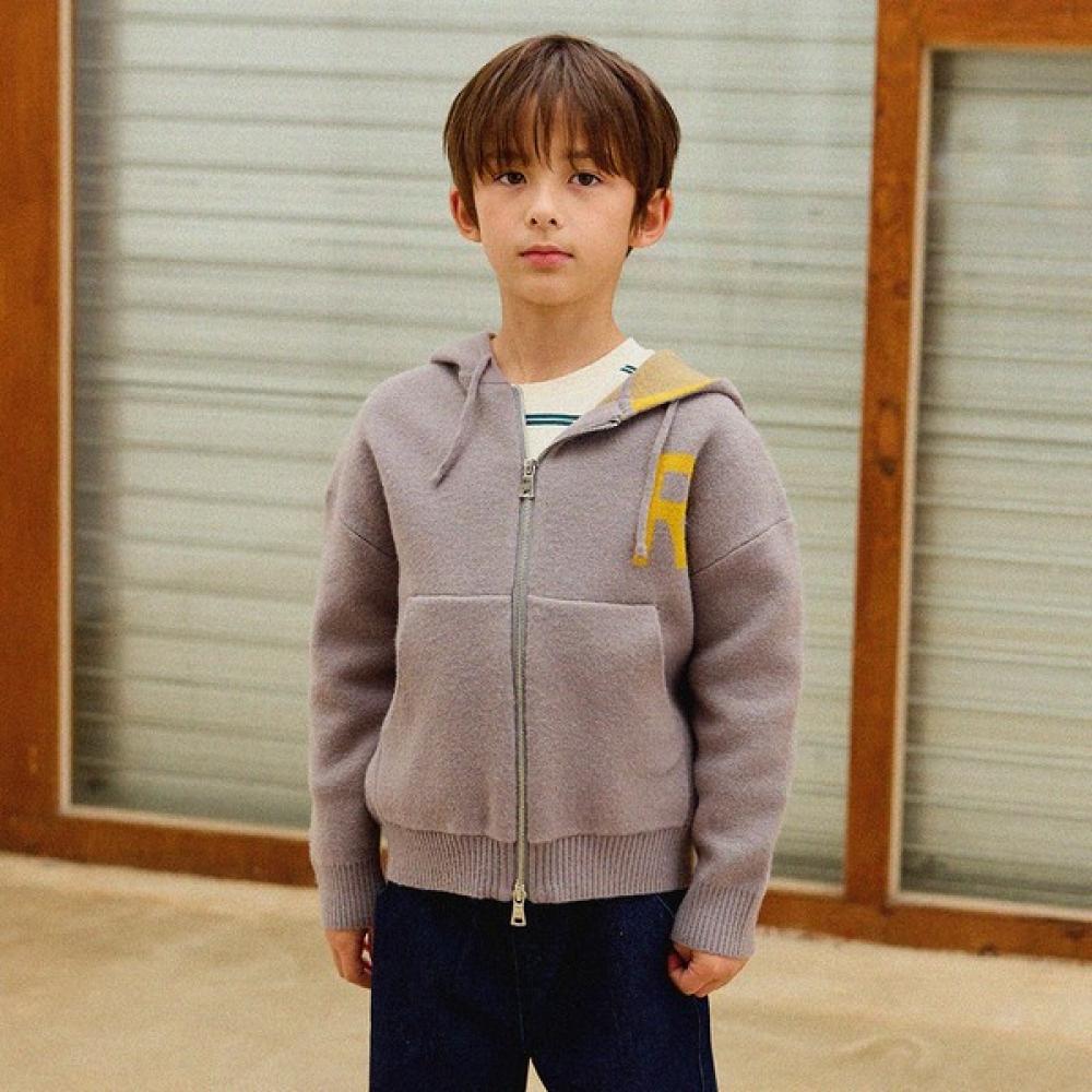 

Olivean Big Symbol Hood Zip Knit Gray Grey/160