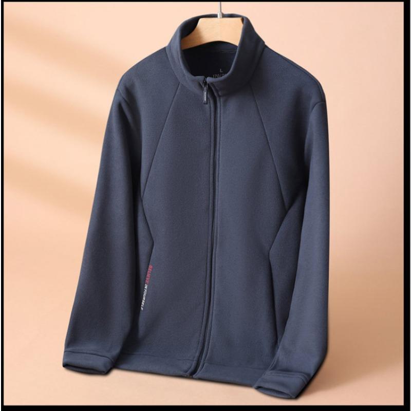 Nová podzimní a zimní pánská bunda Polar Fleece zesílená ležérní bunda korejský styl trendy velká velikost ležérní móda muži