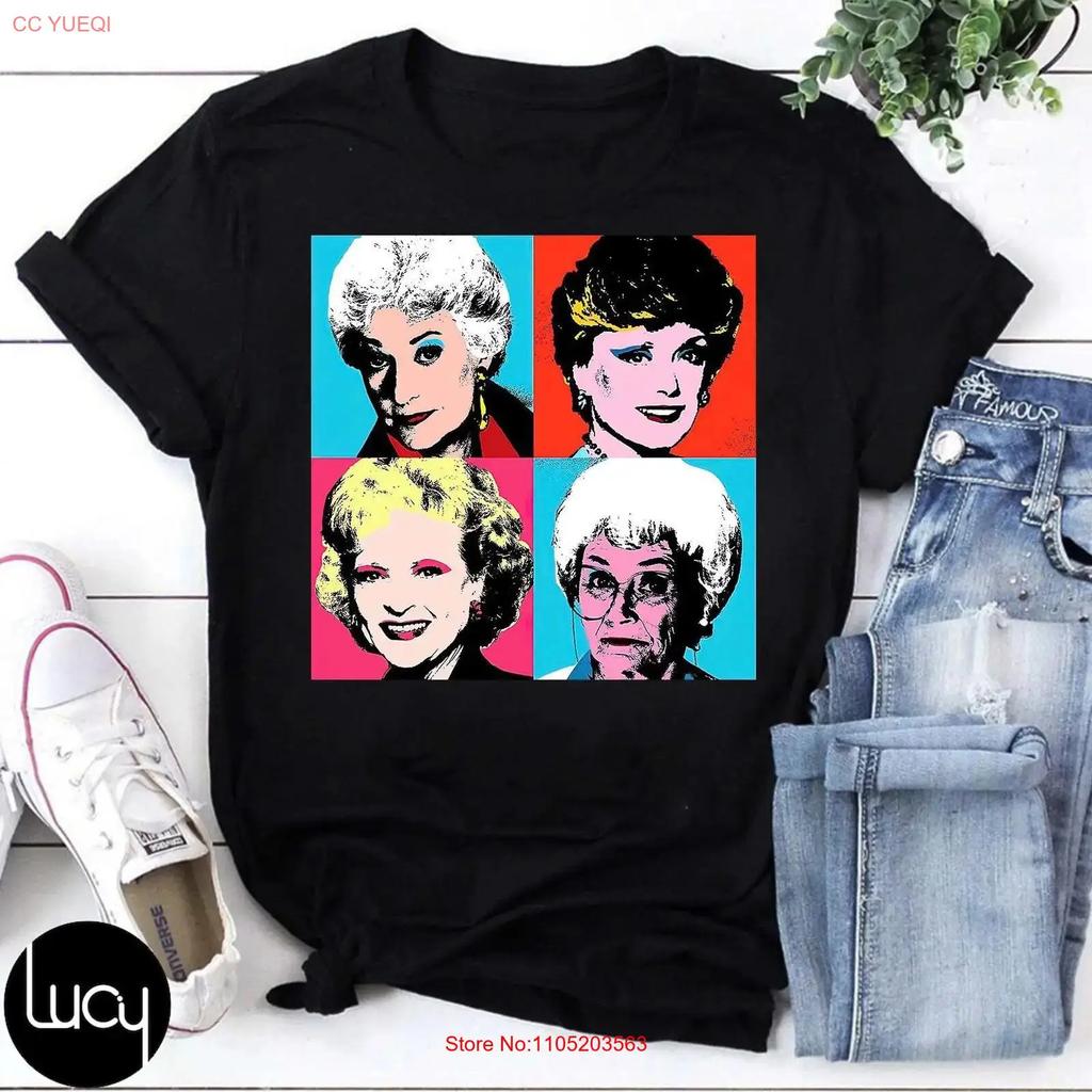 Golden Warhol Girls T Shirt Pop Art Style Retro Iconic 80s Tv Show Blanche Rose Dorothy Sophia Vintage