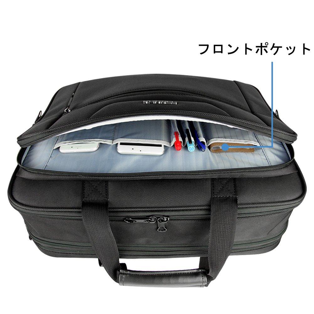 KROSER Geantă Laptop Laptop Laptop Business cu Extensibil Laptop Umăr Business PC Mare Potrivită pentru Bărbați și Femei Geantă Neagră, Geantă de 18,5 inch,