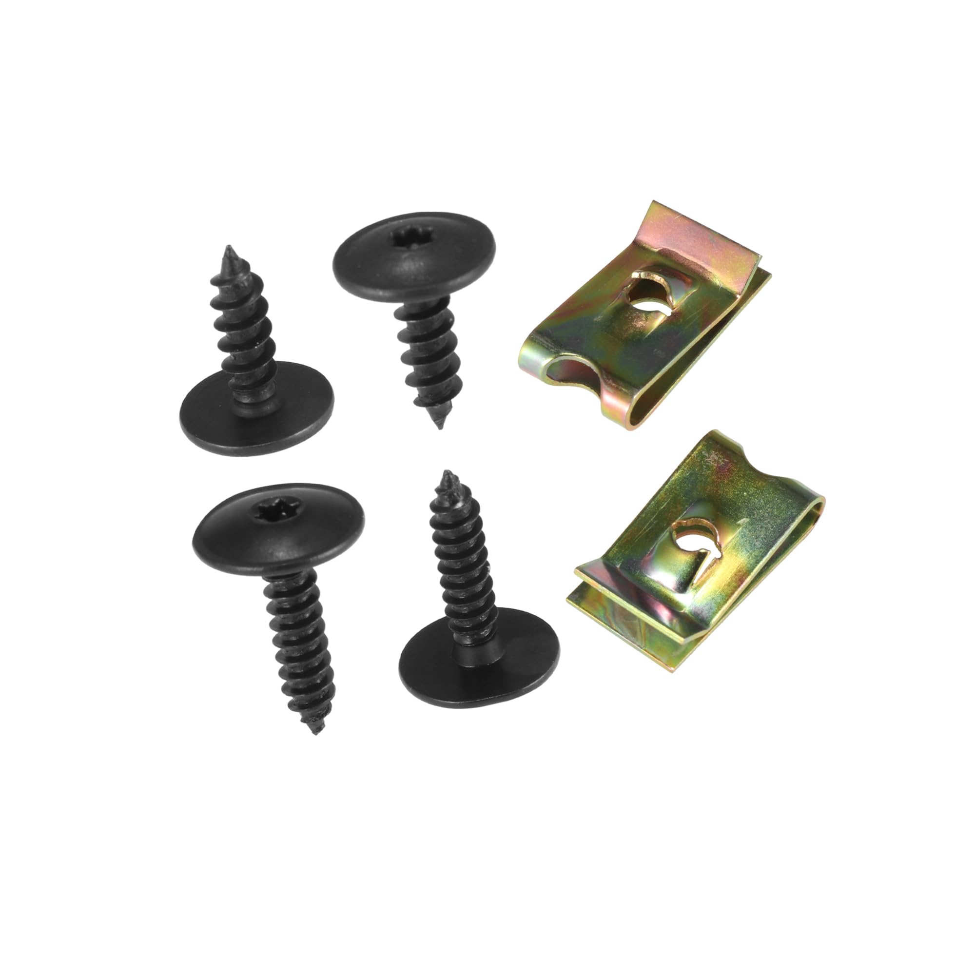 

ABSOPRO Fender Liner Splash Guard Screws Bolts Volkswagen Fits Golf Pack of 100 Self-Tapping U-Clips, Compatible, 2000-2013,