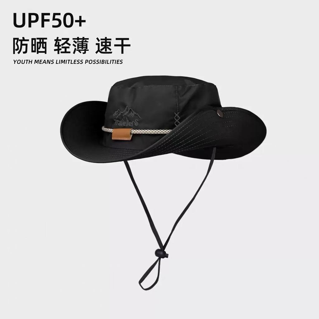 Bucket hat summer sun protection sun hat men's outdoor mountaineering fishing hat face protection neck integrated hat big brim sun hat