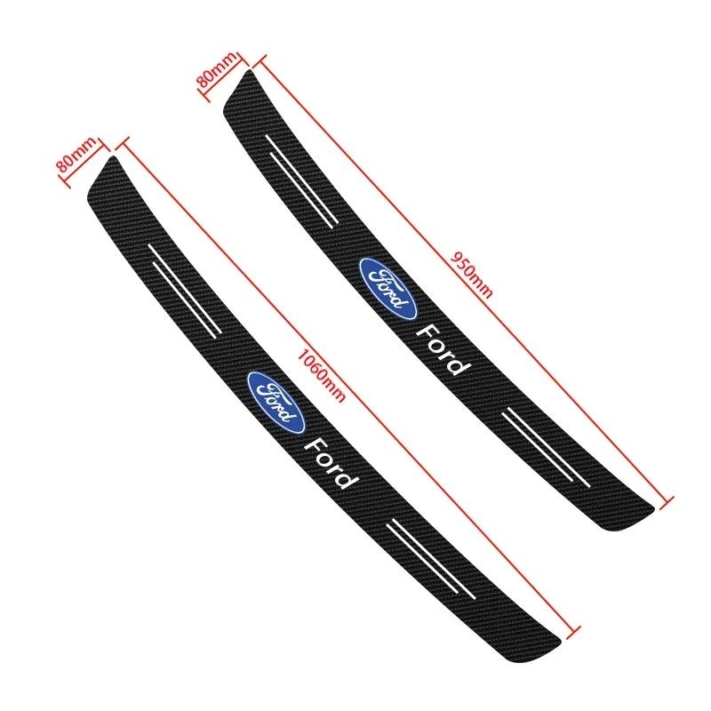 Car Sticker 2025 Hot For Ford Rear Trunk Guard Plate Sticker Car Rear Bumper Sticker Strip Carbon Fiber Film For Ford Ranger Foc