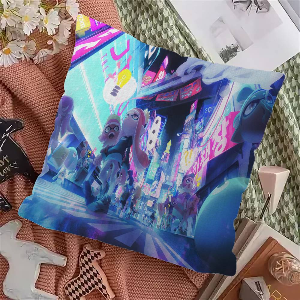 S-Splatoon Game Cushion Cover Car Throw Pillow Case For Sofa Car Christmas Gift 40x40cm 45x45cm
