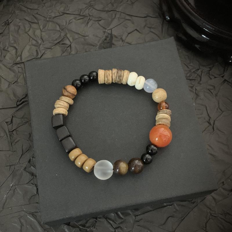 JYL TS Bracelet  Bodhi Double-layer Style Channels Spiritual Calm & Luck Sandalwood beaded красный трактор