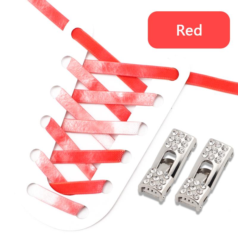Diamond Cross Lock Shoelaces Rainbow Elastic Flat Laces Sneakers Without Ties Kids Adult No Tie Shoe Laces Rubber Bands Shoelace