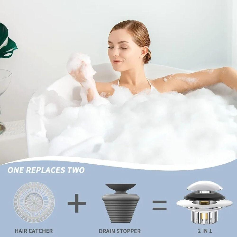 Lift And Turn Bathtub Drain Filter Drain Cover Drain Hair Catcher Tub Stopper  Water Drainage