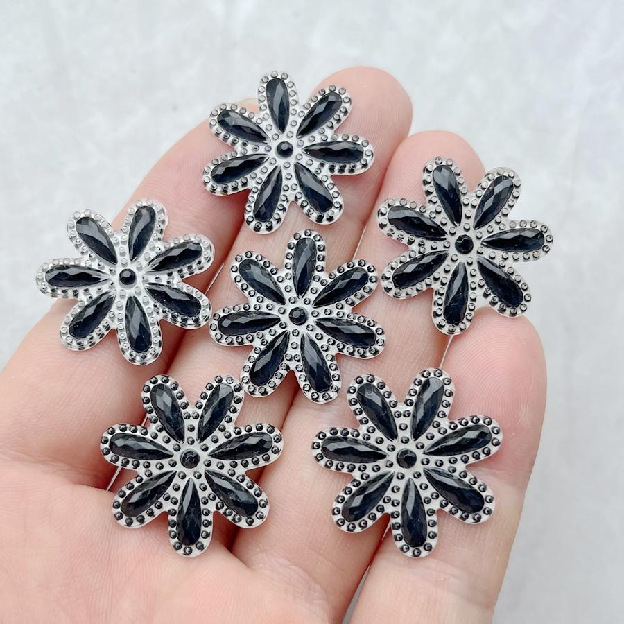 20 Pieces of 25mm Charming Flower Rhinestone Scrapbook Suitable for Jewelry Making DIY Various Handmade Decorations