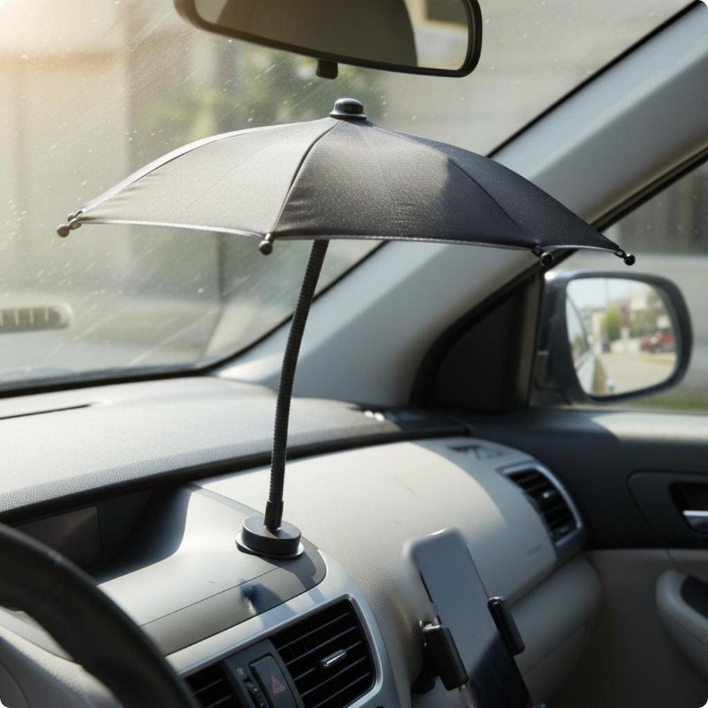Flexible Phone Umbrella Sun Protection Car Mount for Livestreamers, Live Streaming Pink