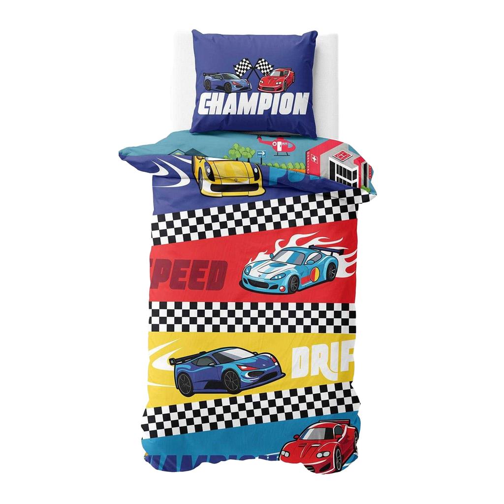 K Collection Champion Road Track Panel Duvet Set