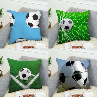 Fußball Kissenbezug Für Auto Sofa Dekorativ Zuhause Doppelseitiger Druck Plüsch Quadratisch Wurf Kissen Kissenbezug