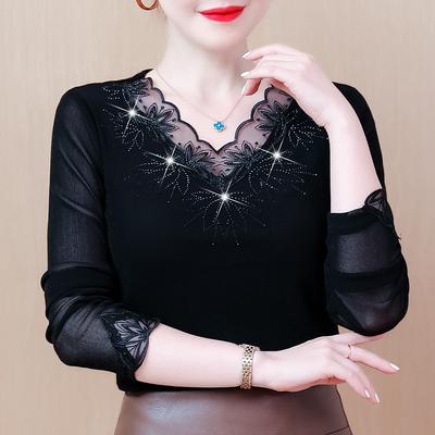 Top Autunnale Donna Nuovo Manica Lunga Interno Stile Straniero Camicia Base Autunnale Donna
