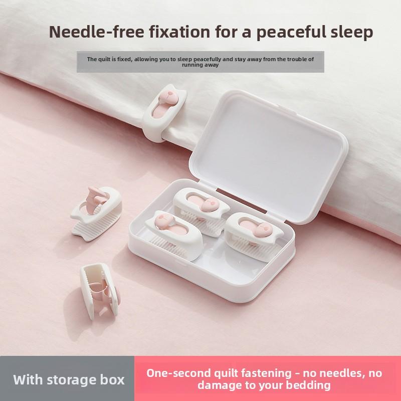 

The New Type of Safe and Invisible Home Bed Sheet Holder Without Needles, Little Bear, Comes with One-click Unlocking six in a box білий