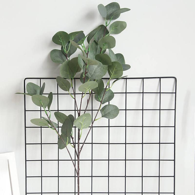 Sztuczne liście eukaliptusa 6 gałęzi sztuczne rośliny zieleni łodygi do domu ogród dekoracje ślubne kompozycja kwiatowa dostaw