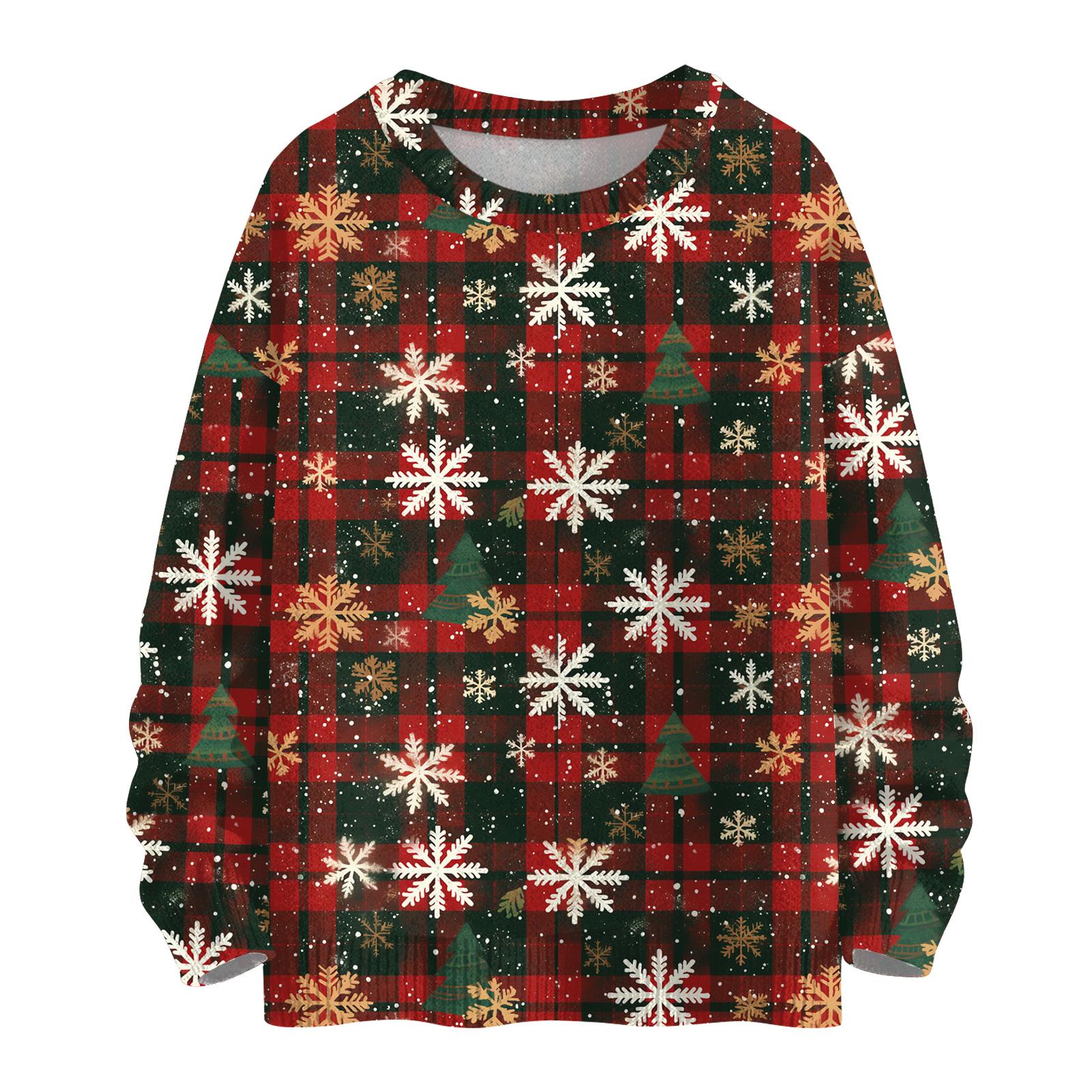 

Женский повседневный шерстяной рождественский свитшот с длинным рукавом, осенний отпускной пуловер с длинным рукавом S