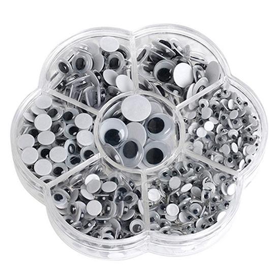 500Pcs Mixed Size Self-adhesive Plastic Round Eyes Wiggle Googly