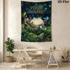 Name Custom Anime-Totoros Wall Tapestry Aesthetic Wall Hanging Printed Fabric Blanket Decorative Tapestries for Bedroom Living Room Home Decor