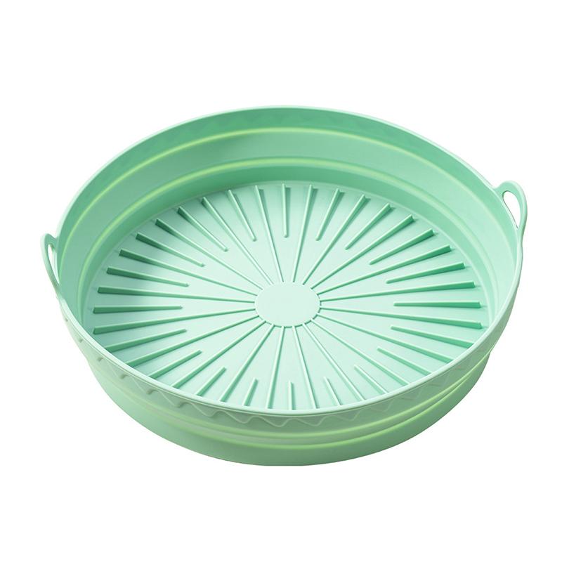 Silikonový koš do horkovzdušné fritézy Hrnec Čtvercový Skládací Horkovzdušná fritéza Trouba Pečicí plech Forma Vložka Opakovaně použitelná Bez oleje Kuchyňské vaření Příslušenství