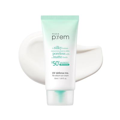 Make Prem UV Defense Me Sun Cream 50ml Sunscreen for Face and Whole Body Glowing Skin Base UV Base Makeup Base Korea Smooth Pore Covering Sebum
