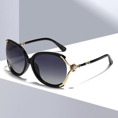 Large Frame Personalized Sunglasses Fashionable Women'S Pearl Decoration Fashion Sunglasses Uv Resistant Glasses