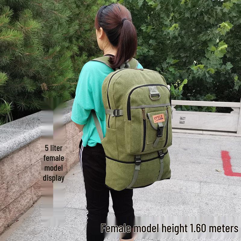 Extra Large Thickened Canvas Backpack for Hiking and Travel - Unisex