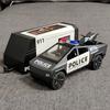 1/32 Tesla Police Cybertruck Trailer Off Road Pickup Truck Diecast Model Car Alloy Children's Toy RV Sound & Light Music Birthday Gift