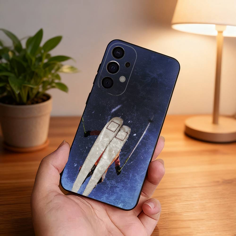 Skiing Snow Snowboard Ski Phone Case For Samsung S25,S24,S21,S22,S23,S30,Ultra,S20,Plus,Fe,Lite,5G Black Cover