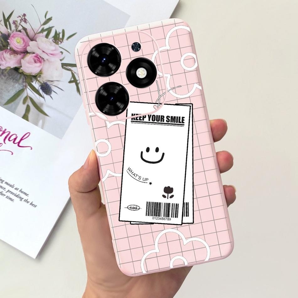 For Tecno Spark Go 2024 Case Cute Flower Love Pattern Candy Color Soft Silicon Slim Phone Back Cover For Spark Go (2024) BG6