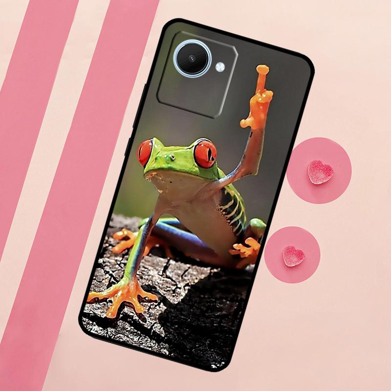 Green Frog Wildlife For Realme C67 C75 C63 C61 C71 C55 C51 C65 C53 10 11 12 13 14 15 Pro Plus GT6 GT7 Pro Case